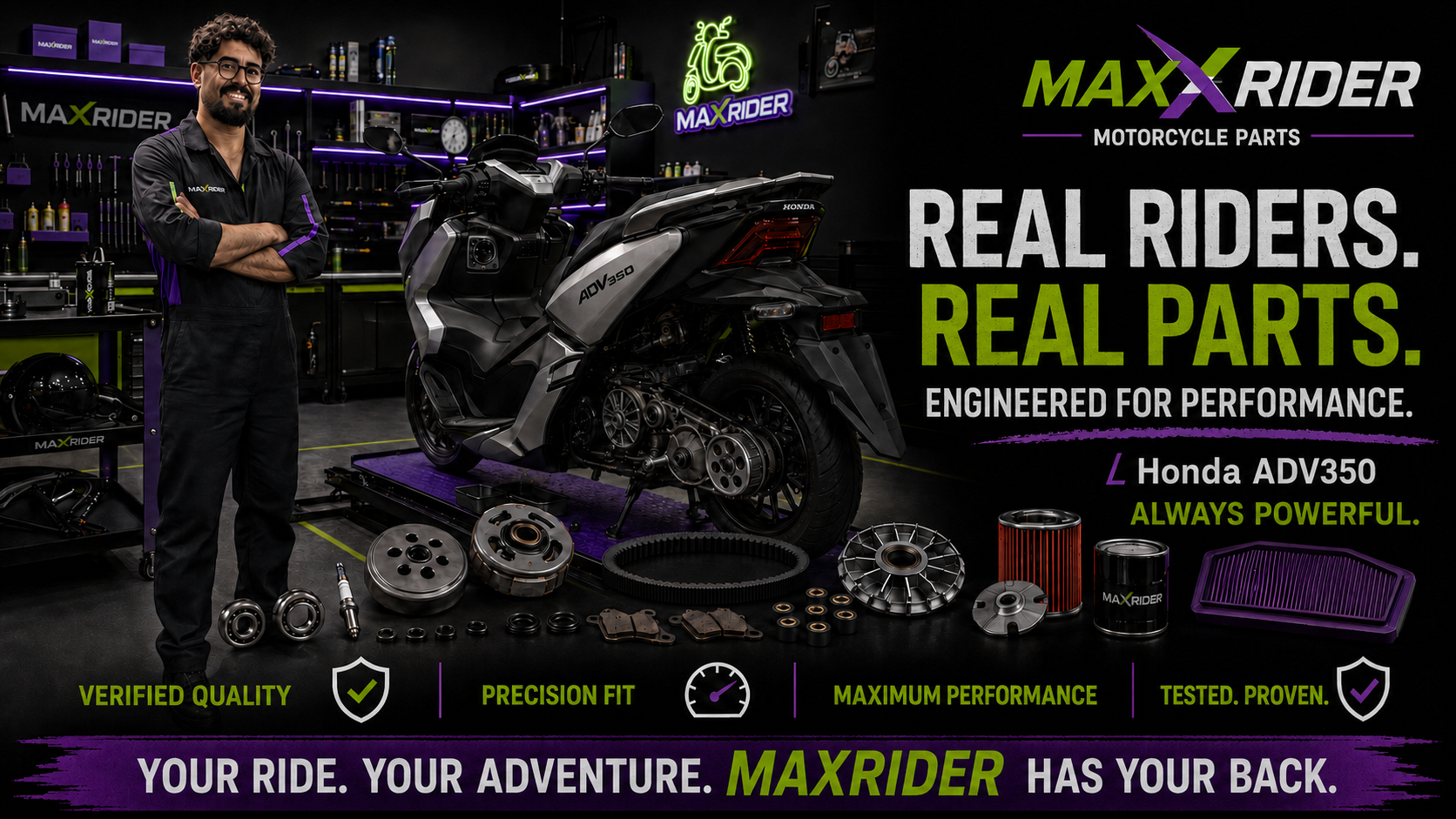 MAXRIDER Honda ADV350 clutch and CVT kit campaign